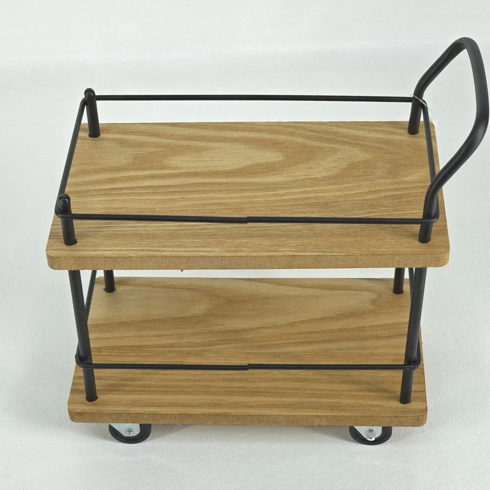 Horizon Group USA 2 Tier Retail Counter TikTok Display Cart Home Decor Brown NEW